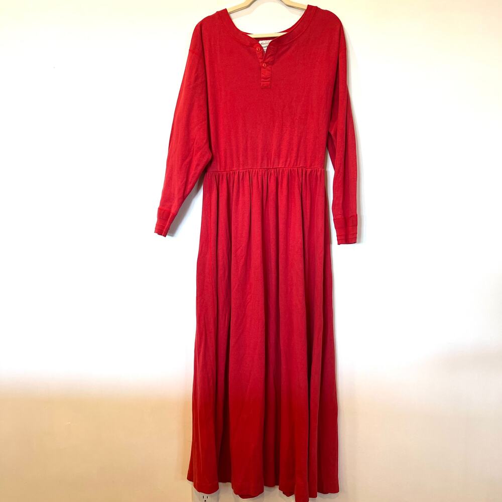 Ralph Lauren Red Long Sleeve Midi Dress
